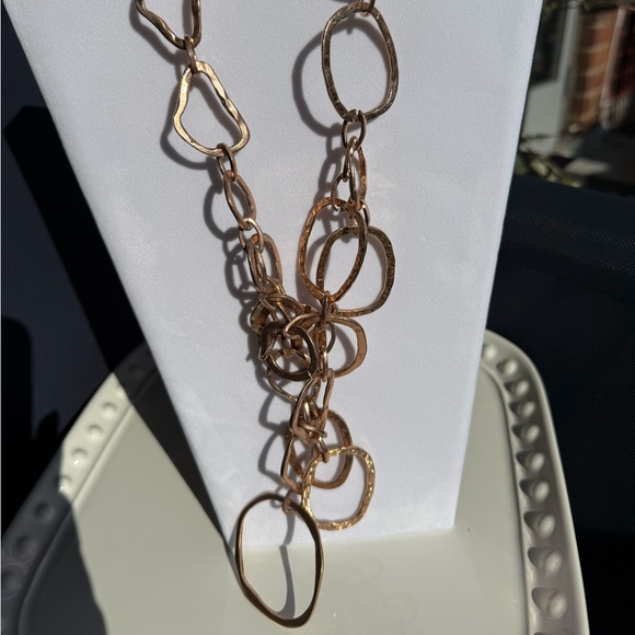 Diana Broussard Necklace Circa 2008, Metal Rose Gold Plated Large Links Designer - Picture 4 of 13